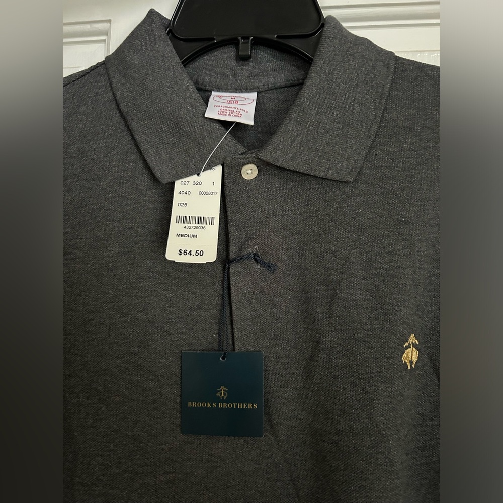 NWT Brooks Brothers Men's Gray Polo Shirt size medium - Picture 3 of 3